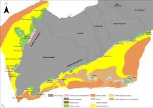 Carta del substrato del Parco Marino di Punta Campanella